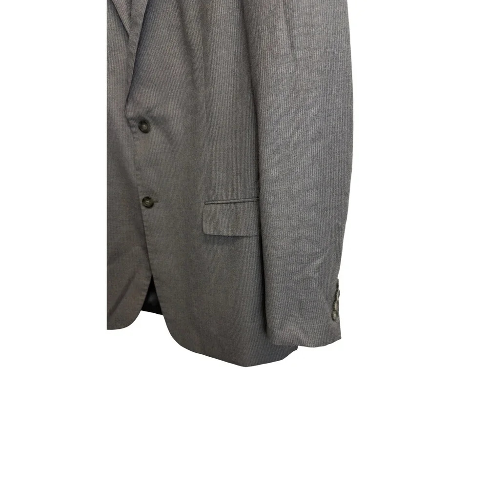 Geoffrey Beene Mens 44L Grey Micro Stripe Two‎ Button Blazer Sport Coat Jacket
